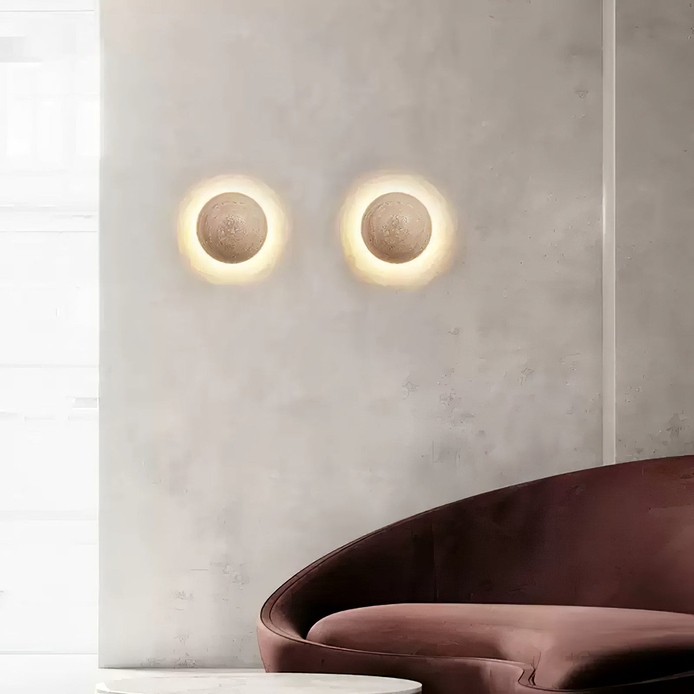 Luna Travertine Wall Light