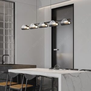 Eyvinsa Striped Glass Sheet Linear Pendant Light