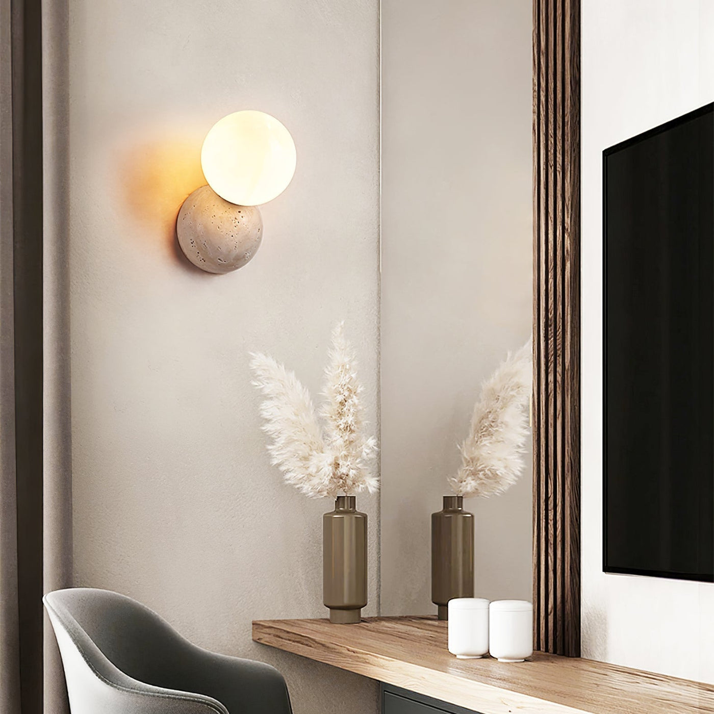Celestial Travertine Wall Sconce