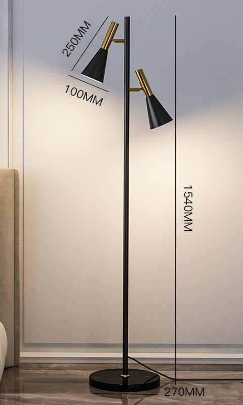 Zerath Modern Twin Cone Floor Lamp