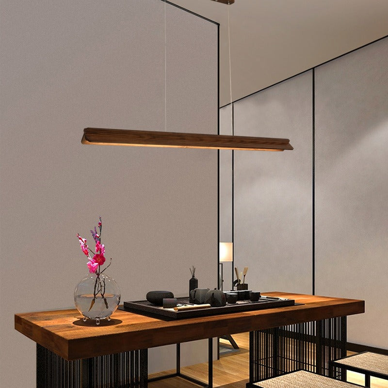 Faylinda Wooden Linear Pendant Lamp