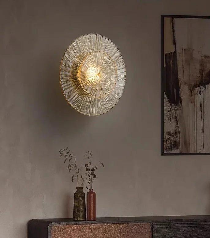 LED Double Layers Copper Glass Wall Light