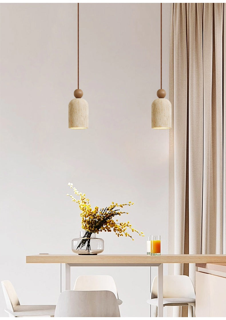 Tavira Stone Bell Pendant Light