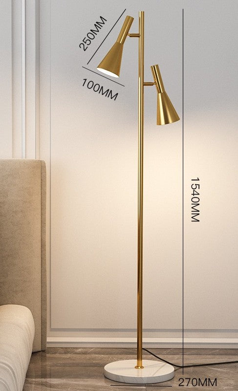 Zerath Modern Twin Cone Floor Lamp
