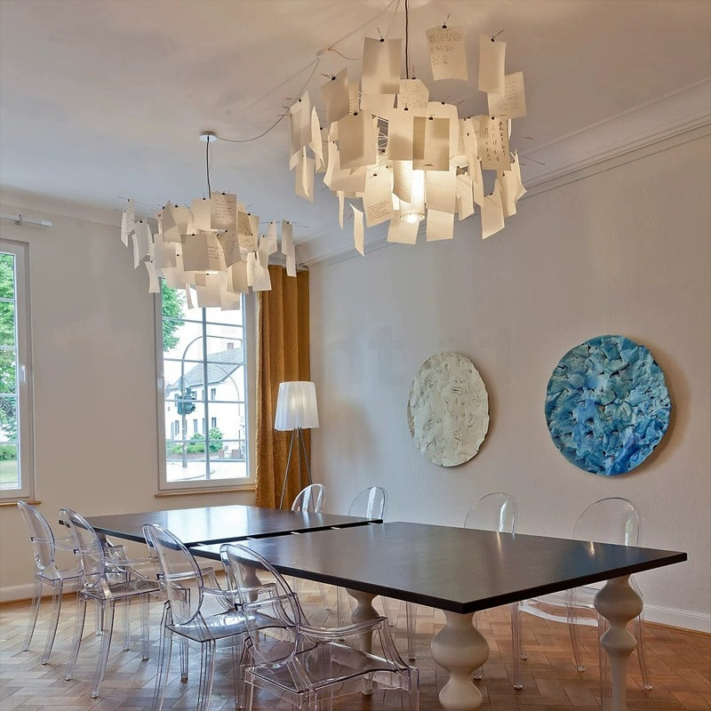 Zelmer Artistic Paper Notes Frenzy Chandelier Light