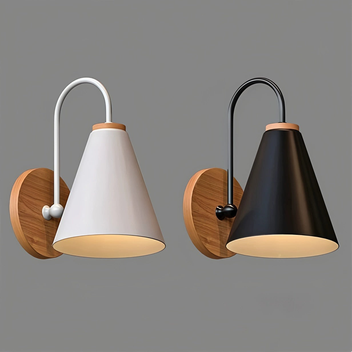 Malrik Scandinavian Cone Curve Wall Light