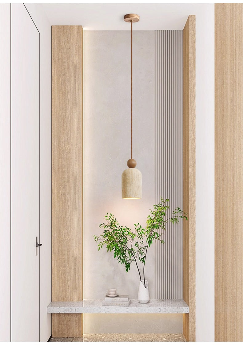 Tavira Stone Bell Pendant Light