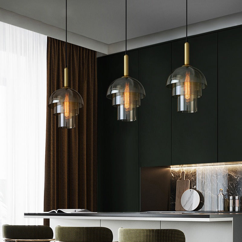 Thenvor Amber Mist Pendant Light