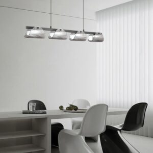 Eyvinsa Striped Glass Sheet Linear Pendant Light
