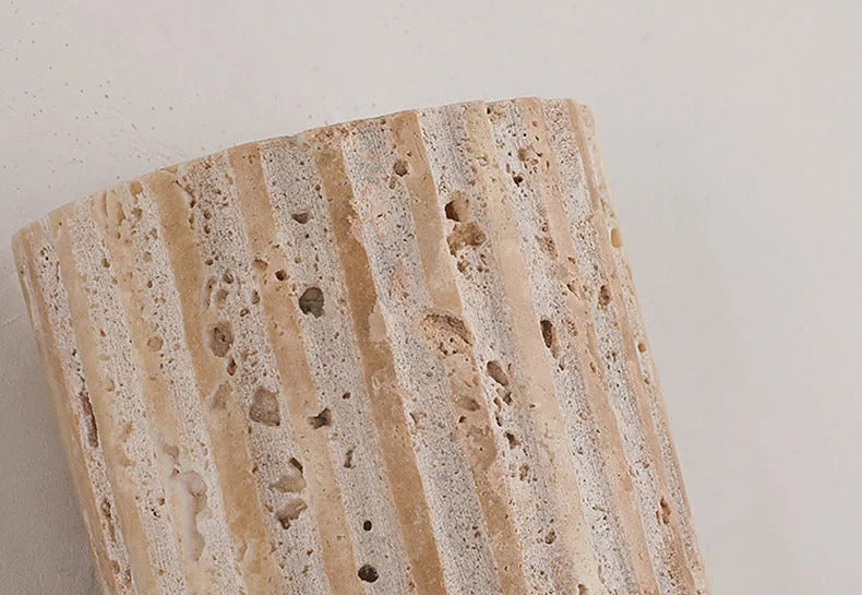 Holmquist Wabi-Sabi Travertine Stone Wall Lamp