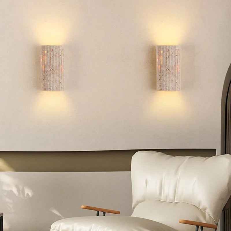 Holmquist Wabi-Sabi Travertine Stone Wall Lamp
