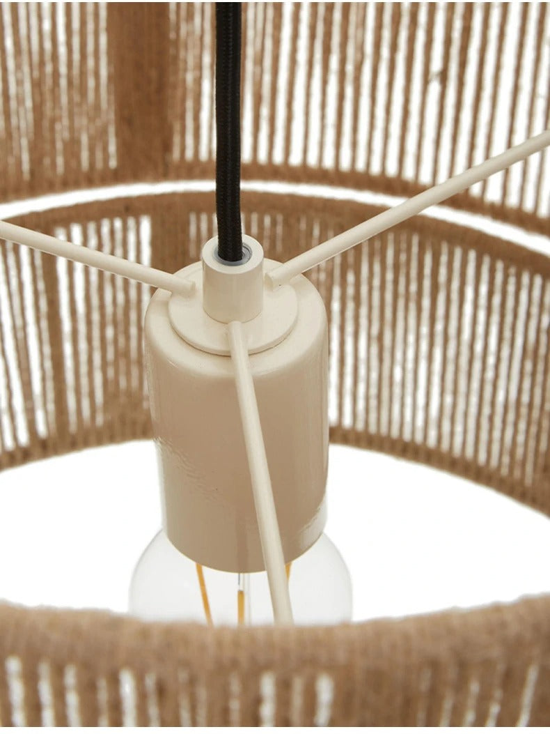 Kristoda Triple Layered Rope Drum Pendant Lamp