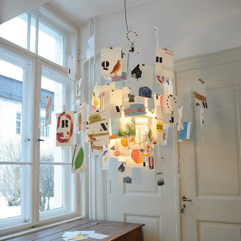 Zelmer Artistic Paper Notes Frenzy Chandelier Light