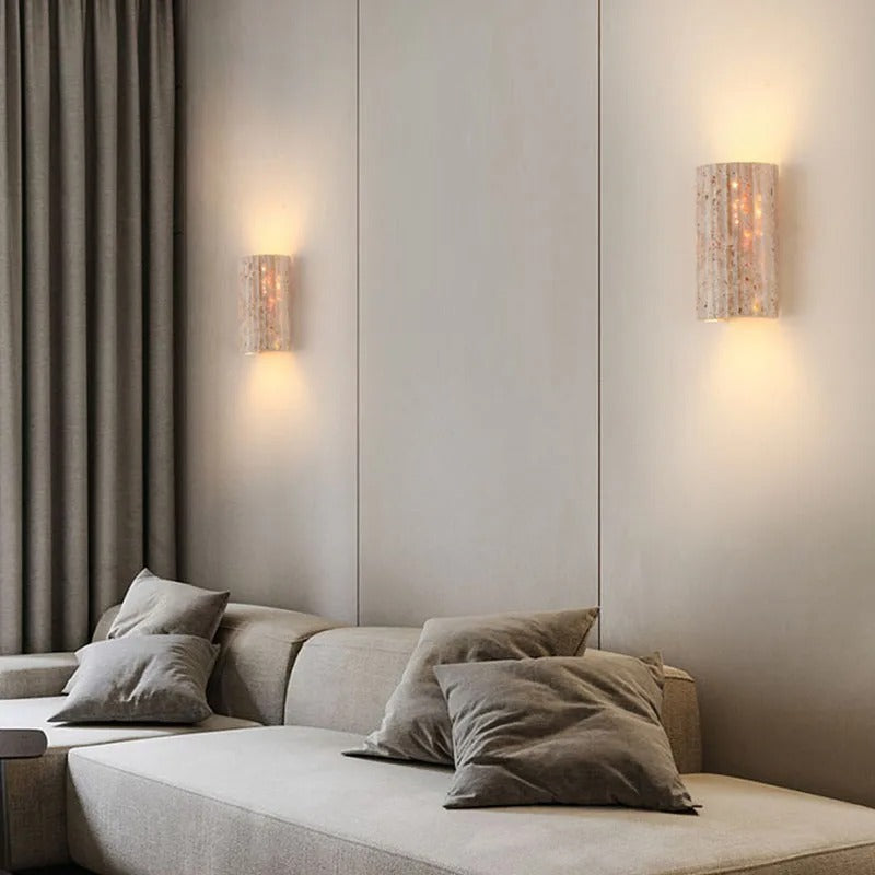 Holmquist Wabi-Sabi Travertine Stone Wall Lamp