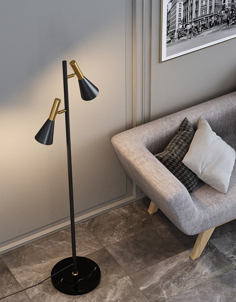 Zerath Modern Twin Cone Floor Lamp
