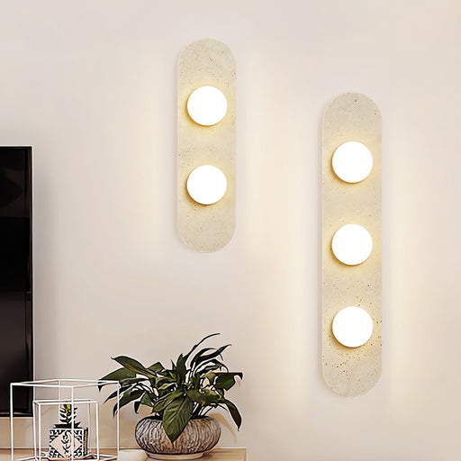 Asymmetrical Travertine Wall Sconce