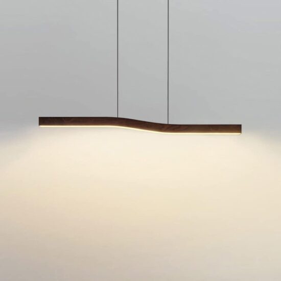 Reefornna Natural Wave Wood Linear Hanging Lamp