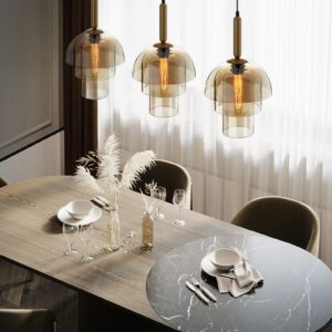 Thenvor Amber Mist Pendant Light
