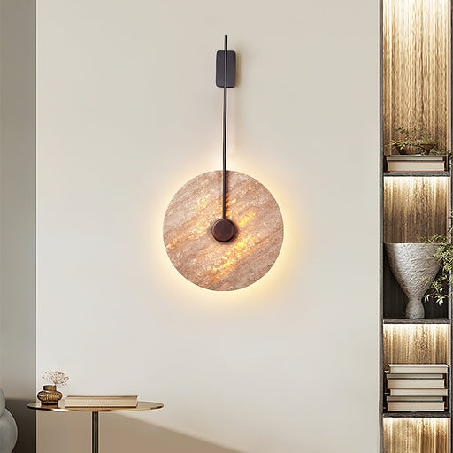 Disc Travertine Wall Lamp
