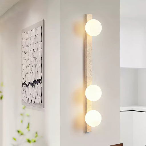 Rounded Travertine Wall Sconce