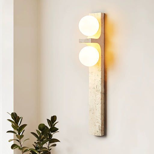 Rounded Travertine Wall Sconce