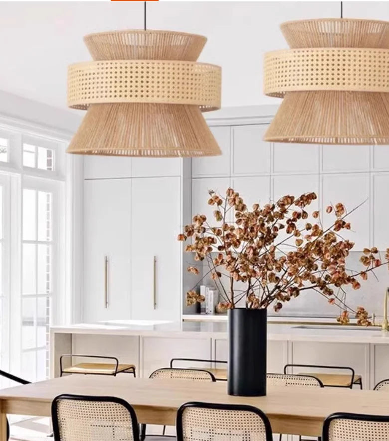 LED Rattan Japanese Style Pendant Light – Lightingshop