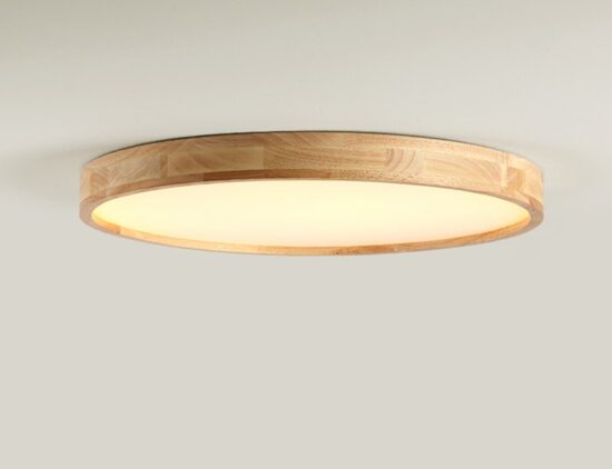 Divana Scandinavian Wooden Round and Slim Ceiling Lamp