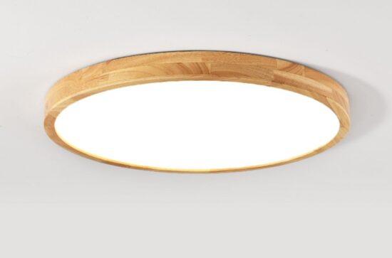 Divana Scandinavian Wooden Round and Slim Ceiling Lamp