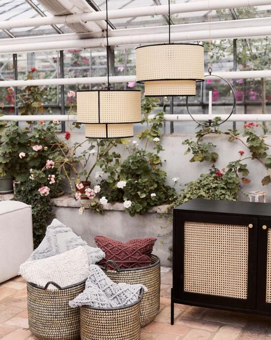 Kresteda Rattan Dual Layer Pendant Lamp