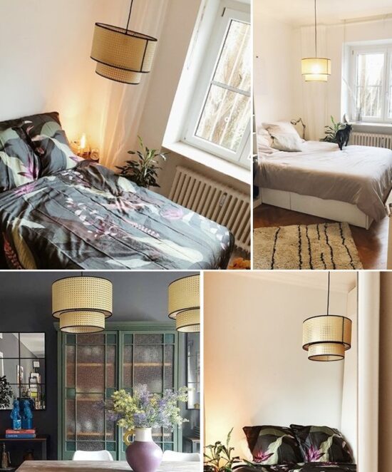 Kresteda Rattan Dual Layer Pendant Lamp