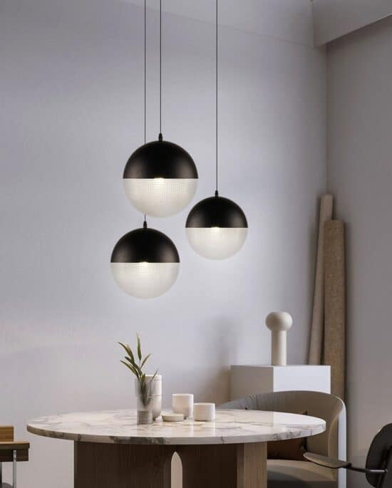 Ragnola Round Grid Glass Cover Pendant Lamp