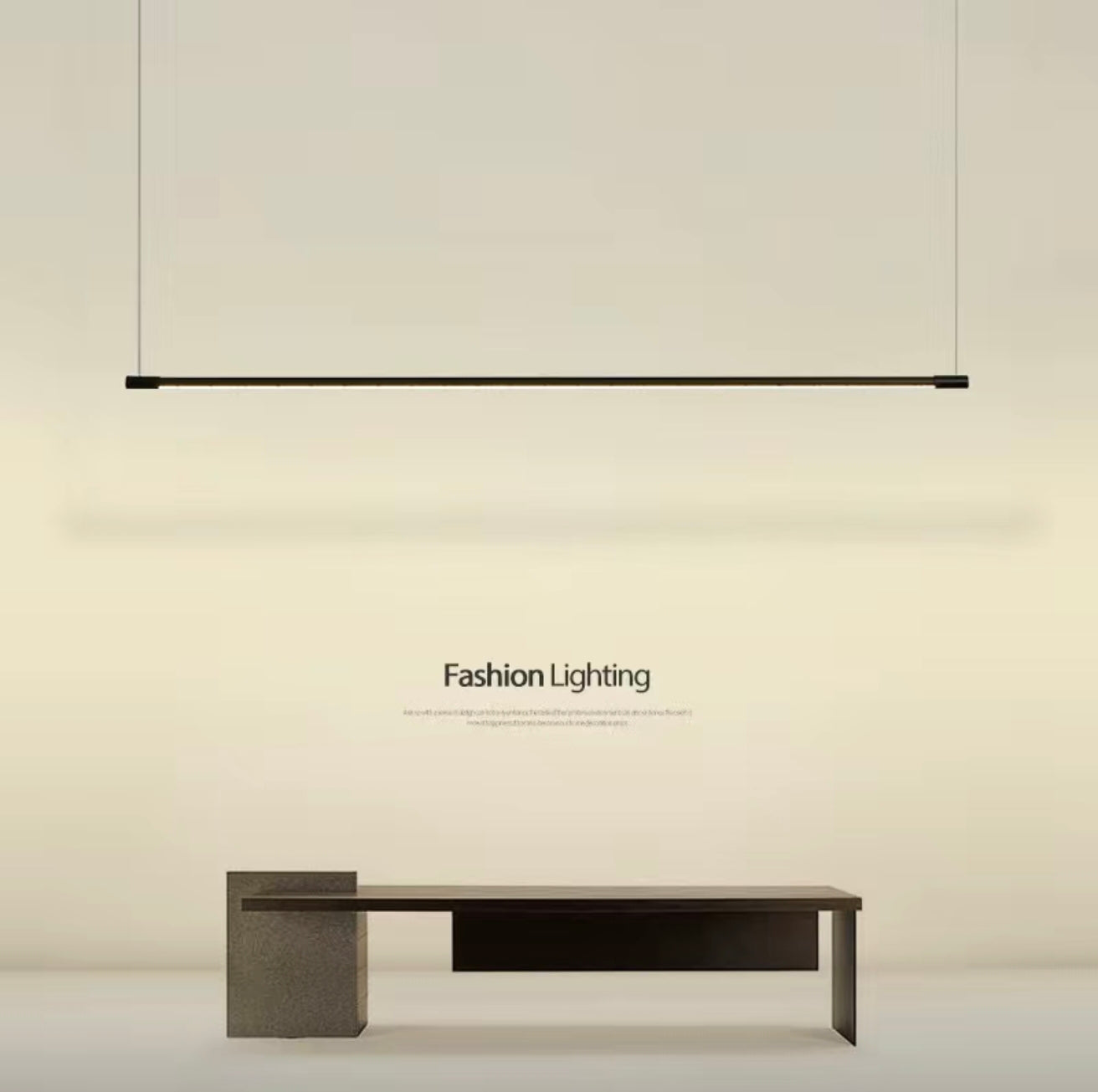 Reondar Slim Sleek Tube Linear Pendant Lamp