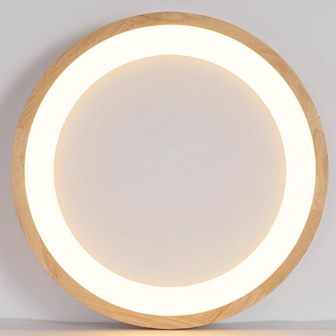 LED Wooden Halo Round Modern Ceiling Light
