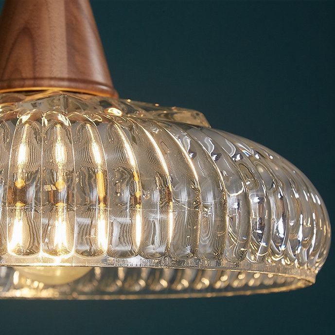LED Simple Japanese Retro Style Glass Pendant Light