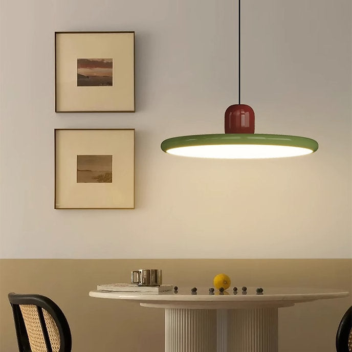 LED Simple Disc Design Multi-color Round Pendant Light