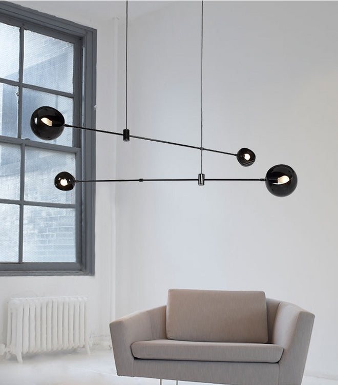 LED Minimalism Linear Black Pendant Light