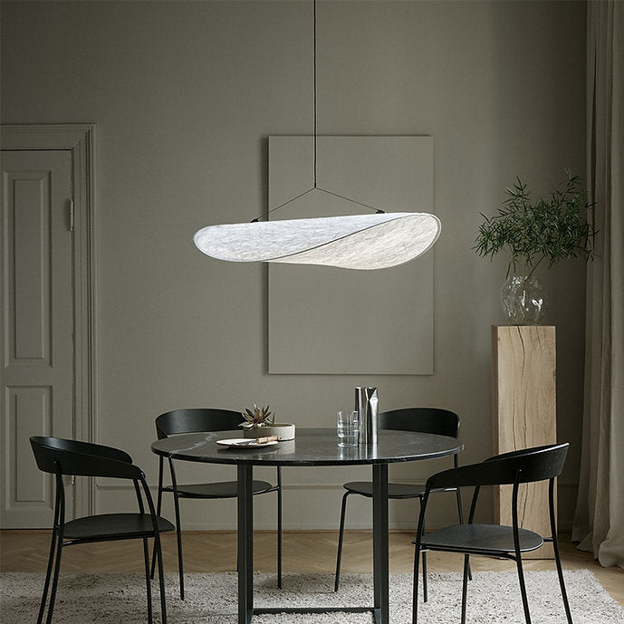 LED Japanese Style Curvy Cloth Pendant Light