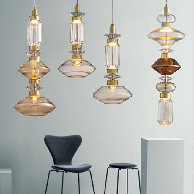 LED Simple Modern Multi-Design Glass Pendant Light