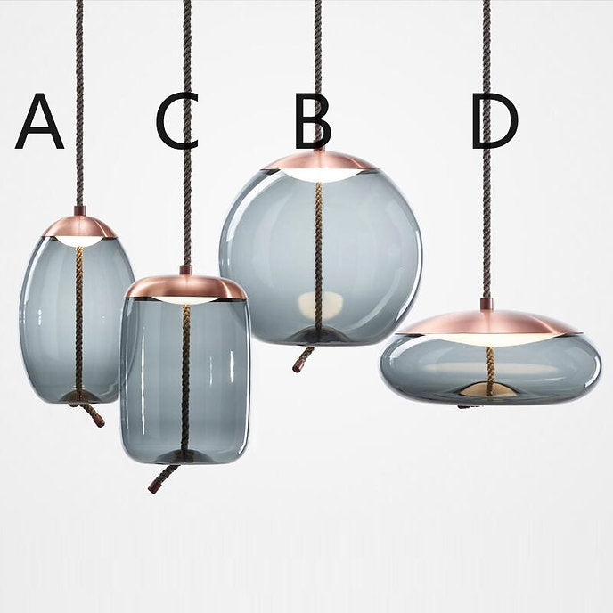 LED Multi-Shape Modern Glass Pendant Light with Multi-color Design