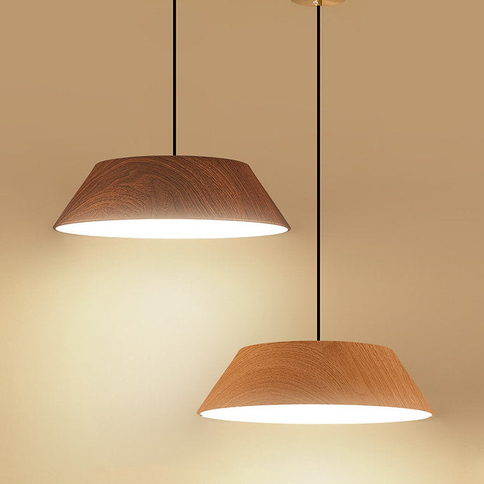 LED Retro Style Simple Wooden Color Pendant Light