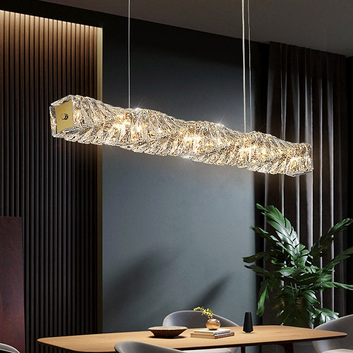 LED Modern Crystal Glass Bar Shape Pendant Light