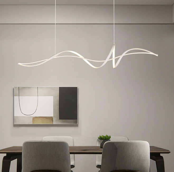 LED Simple Curvy G10 Modern Pendant Light