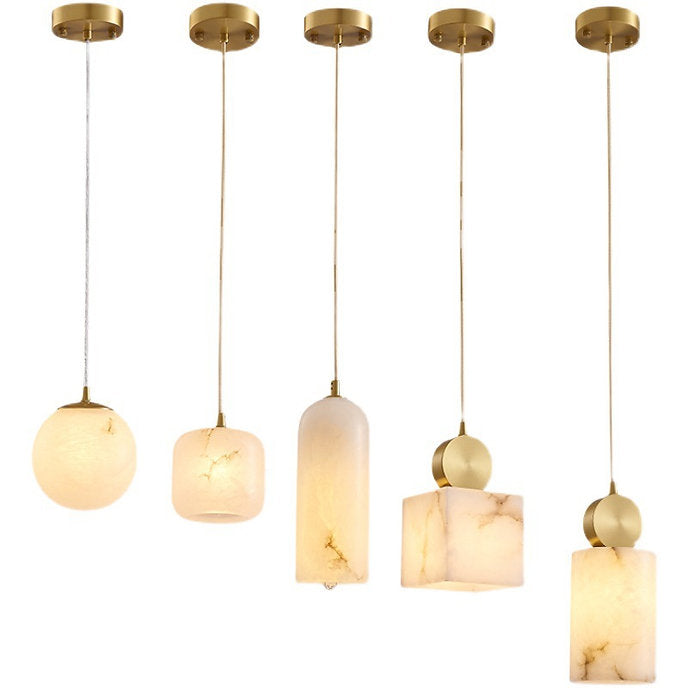 LED Brass & Marble Modern Simple Design Pendant Light