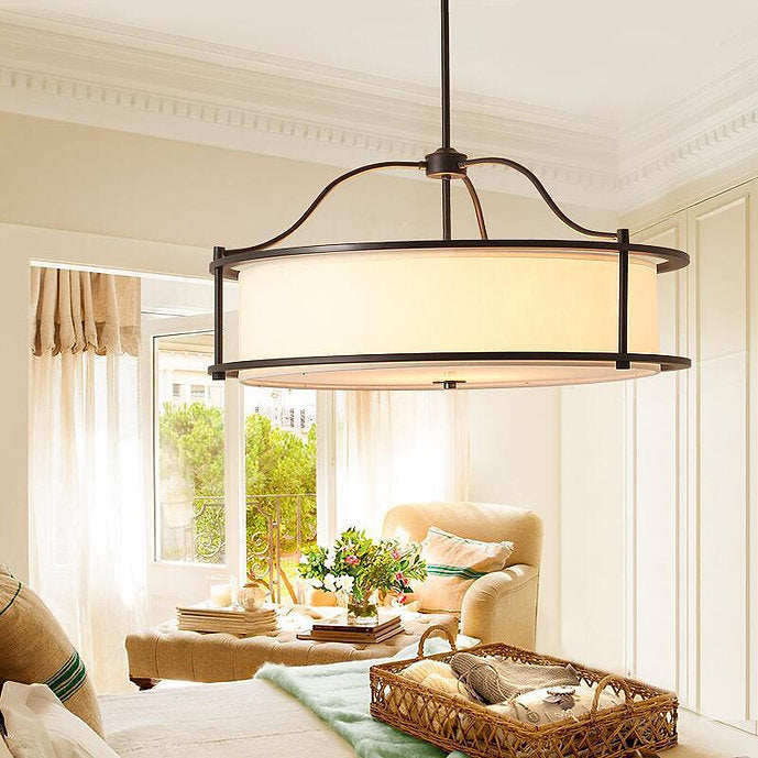 LED Country Style Retro Cloth Pendant Light