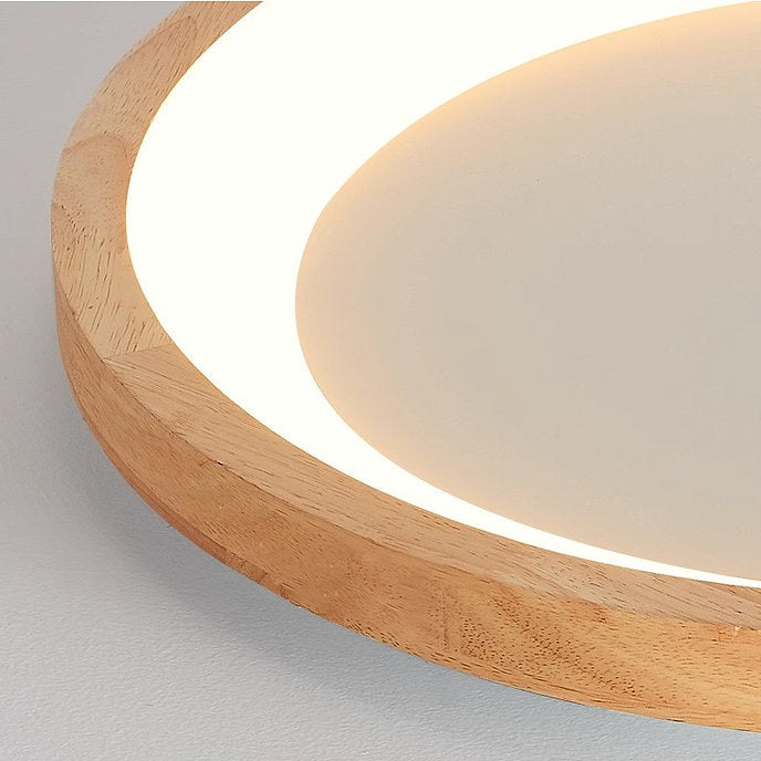 LED Wooden Halo Round Modern Ceiling Light