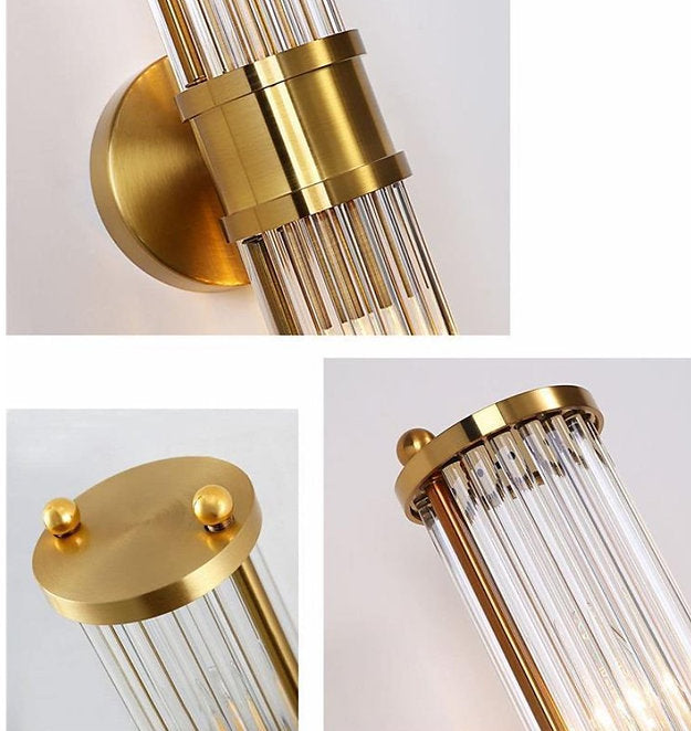 LED Metal Copper Colour Single Double Heads Wall Light
