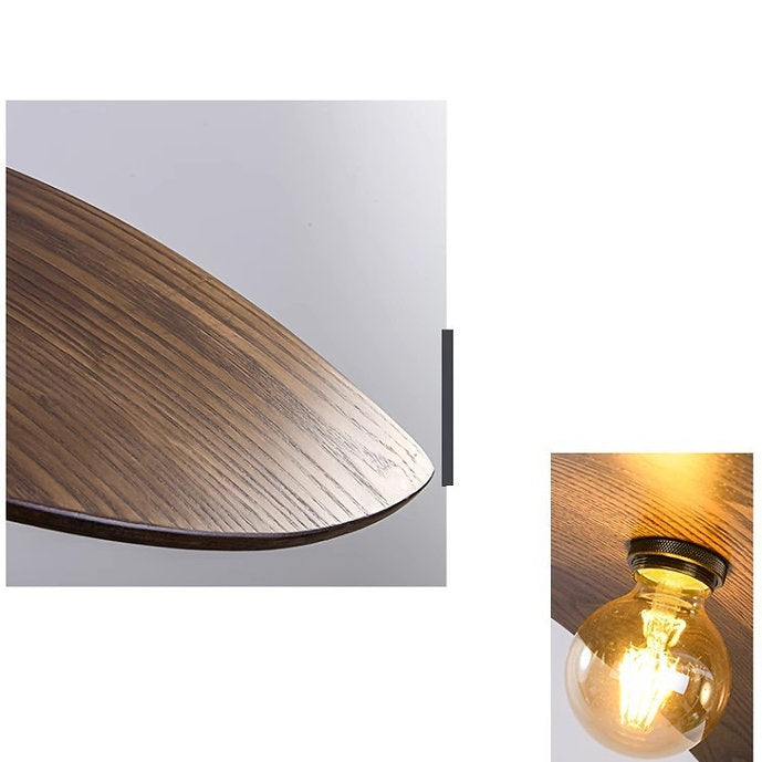 LED Simple Japanese Style Wood Decorative Pendant Light