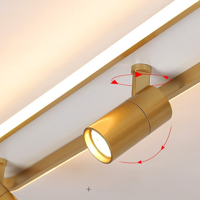 LED Golden Modern Ceiling Mounted Track Light Set