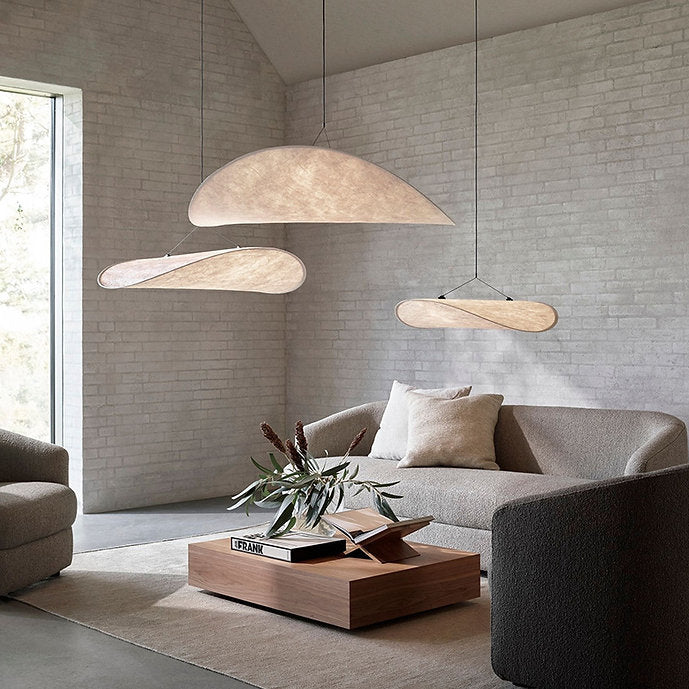 LED Japanese Style Curvy Cloth Pendant Light
