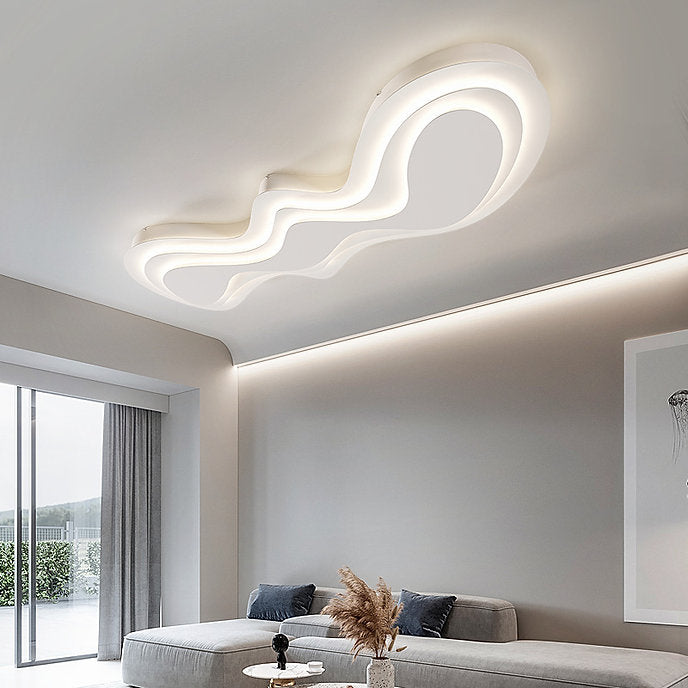 LED Post-modern Wave Design Simple Ceiling Light